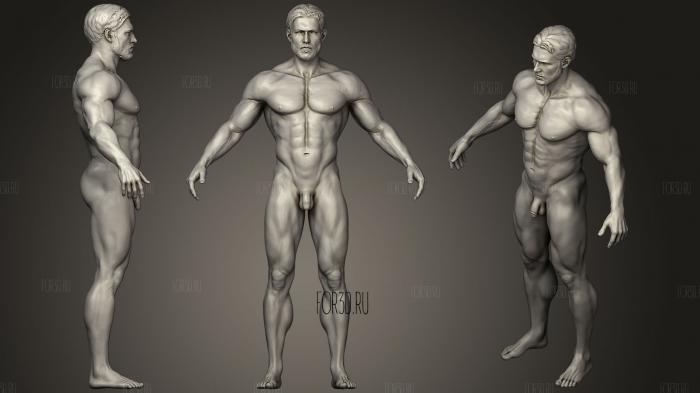 Male Body Sculpt 3 stl model for CNC